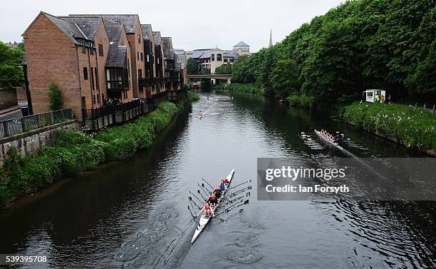 Rowers from across the country take part in the 183rd annual regatta on the River Wear on June 11, 2016 in Durham, England. The present regatta dates...