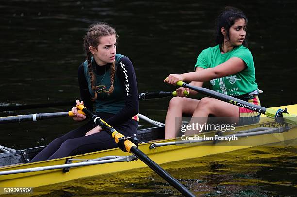 Rowers from across the country prepare take part in the 183rd annual regatta on the River Wear on June 11, 2016 in Durham, England. The present...