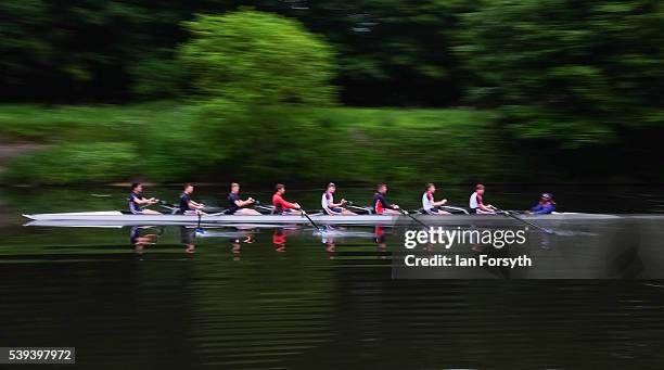 Rowers from across the country take part in the 183rd annual regatta on the River Wear on June 11, 2016 in Durham, England. The present regatta dates...