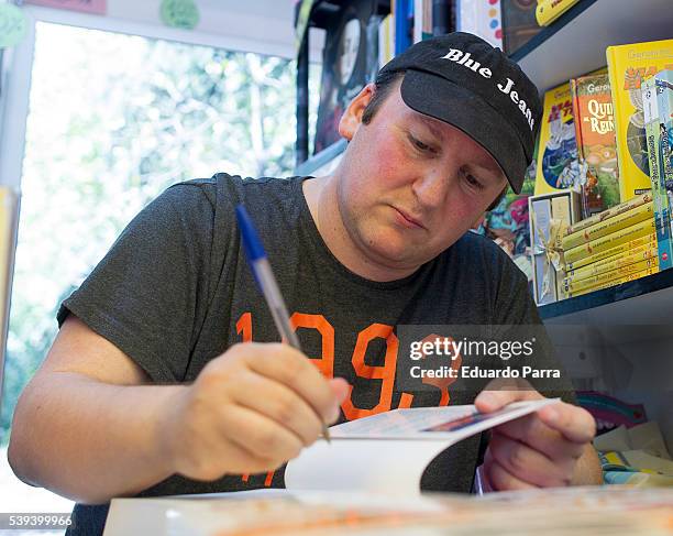 Writer Francisco de Paula AKA Blue Jeans attends Book Fair 2016 at El Retiro Park on June 11, 2016 in Madrid, Spain.