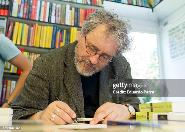 Writer Manuel Rivas attends Book Fair 2016 at El Retiro Park on June 11, 2016 in Madrid, Spain.