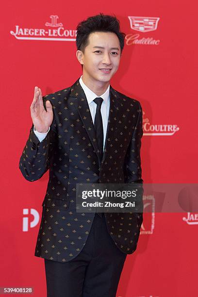 Han Geng arrives for the red carpet of the 19th Shanghai International Film Festival at Shanghai Grand Theatre on June 11, 2016 in Shanghai, China.
