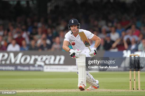 England's Nick Compton hits out during day three of the 3rd Investec Test match between England and Sri Lanka at Lord's Cricket Ground on June 11,...