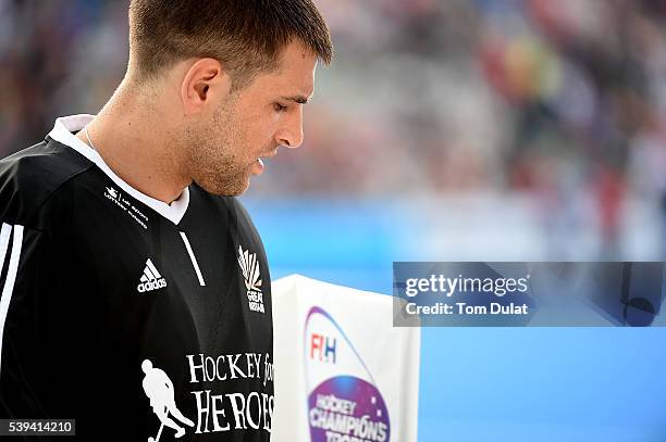 George Pinner of Great Britain during day two of the FIH Men's Hero Hockey Champions Trophy 2016 match between India and Great Britain at Queen...