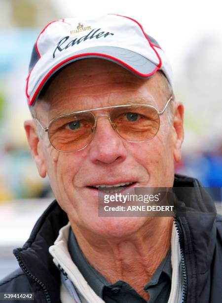 This picture taken on May 1, 2006 in Frankfurt am Main shows German cyclist Rudi Altig. Altig died on June 11, 2016 at the age of 79. / AFP PHOTO /...