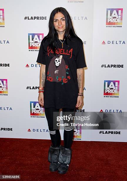 Jahan Yousaf of Krewella attends the LA PRIDE Music Festival 2016 on June 10, 2016 in West Hollywood, California.