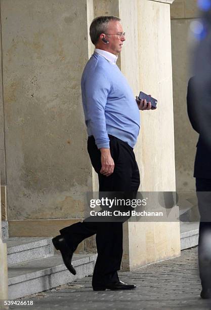 Participant in the 2016 Bilderberg conference Eric Schmidt sighted at the Dresden Opera House or 'Semperoper' during a group tour on Saturday...