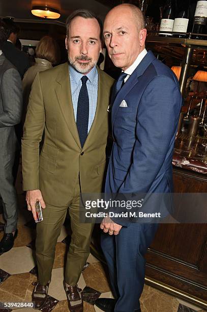 David Furnish and Dylan Jones attend a dinner hosted by Tommy Hilfiger and Dylan Jones to celebrate London Collections Men SS17 at Cafe Monico on...