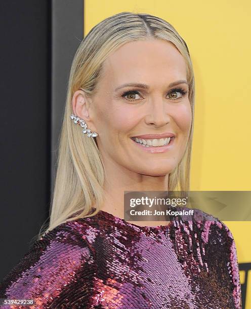 Actress Molly Sims arrives at the Los Angeles Premiere "Central Intelligence" at Westwood Village Theatre on June 10, 2016 in Westwood, California.