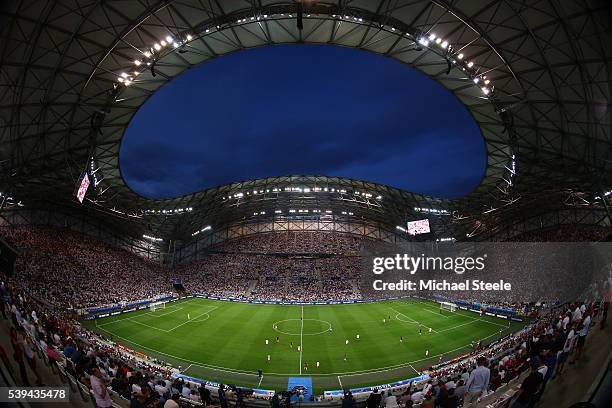 General view during the UEFA EURO 2016 Group B match between England and Russia at Stade Velodrome on June 11, 2016 in Marseille, France.