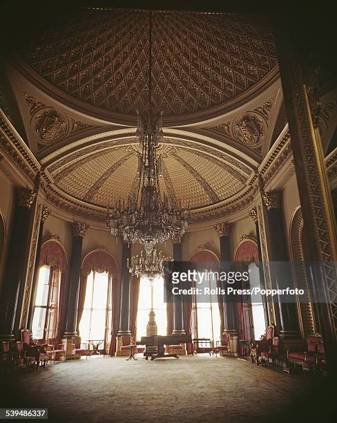 View of the interior of the Music Room, designed by the architect John Nash and originally known as the Bow Drawing Room, at Buckingham Palace,...