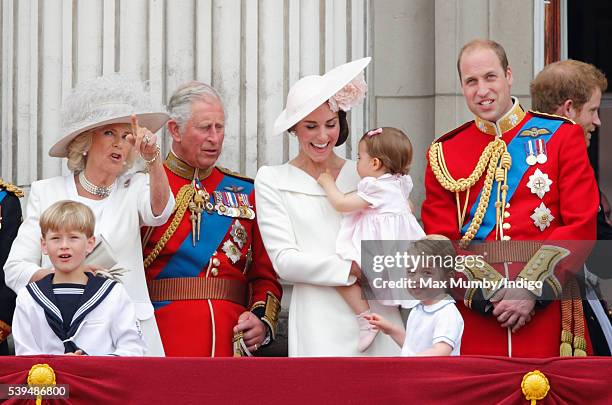 Camilla, Duchess of Cornwall, Prince Charles, Prince of Wales, Catherine, Duchess of Cambridge, Princess Charlotte of Cambridge, Prince George of...