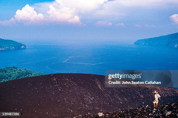 krakatoa volcano - krakatau island stock pictures, royalty-free photos & images