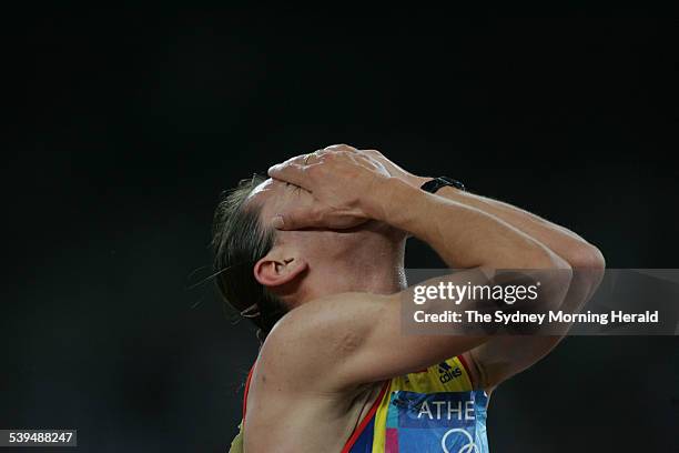 Romanian athlete Maria Cioncan cant believe her bronze medal win in the 2004 Athens Olympic Games Women s 1500m final on 28 August 2004. SMH OLYMPICS...
