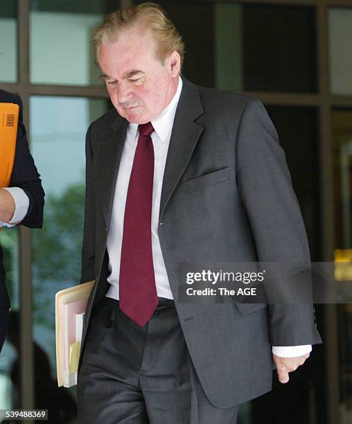 Photo shows Prosecutor Geoff Horgan , SC leaving court after Magistrate approved an order to question Carl Williams over the murder of Andrew Benji...