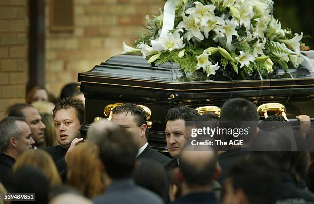 Photo shows the funeral of slain underworld figure Andrew Benji Veniamin at the Greek Orthodox Parish of St Andrews. Seen here Carl Williams carries...