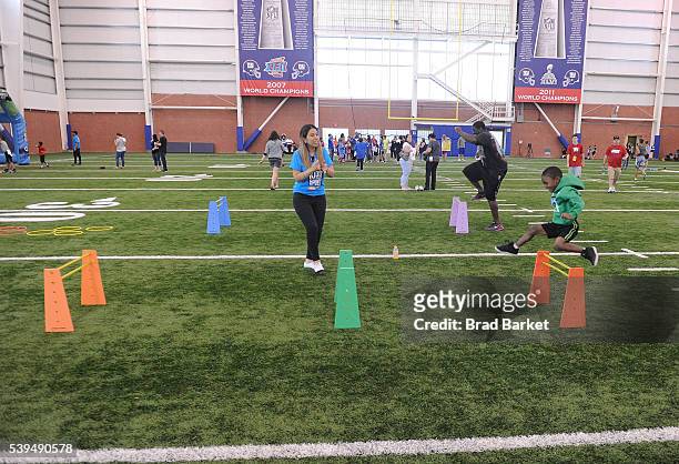 General overview of the Nickelodeon And The New York Giants Host Tryouts For The "Triple Shot Challenge: Kids' Choice Sports $50,000 Perfect Pass...