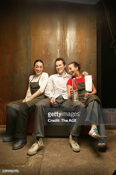 Rita Micali, Sean Kierce and Ingrid Langtry, owners of Ladro restaurant. Winners of the 2004 Age Good Food Guide Best New Reataurant. Taken 18 August...