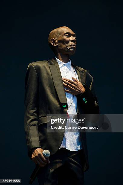 Maxi Jazz of Faithless performs onstage at Belsonic at Titanic Slipways on June 11, 2016 in Belfast, Northern Ireland.