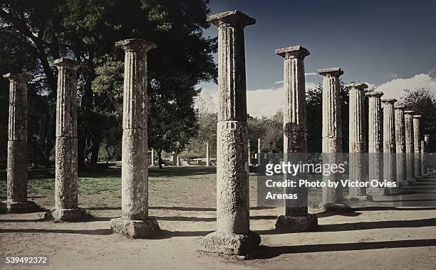 sanctuary of olympia - palaestra stock pictures, royalty-free photos & images