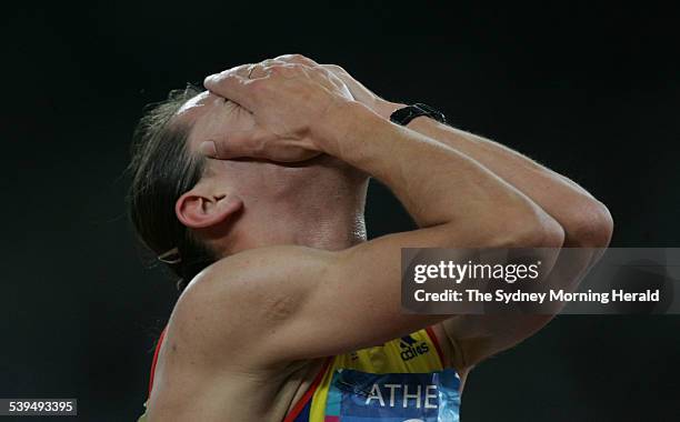 Romanian athlete Maria Cioncan cant believe her bronze medal win in the 2004 Athens Olympic Games Women s 1500m final on 28 August 2004. SMH OLYMPICS...