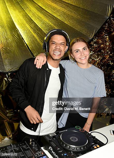 Raleigh Ritchie and Becky Tong at the Moet NOW Or Neverland Party, celebrating the first champagne spray moment nearly 50 years ago by Dan Guerney at...