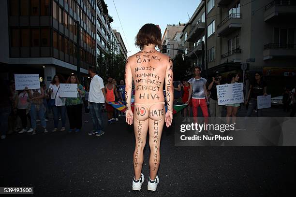 Annual Gay Pride parade in central Athens, Greece, organized by LGBT activists on June 11, 2016