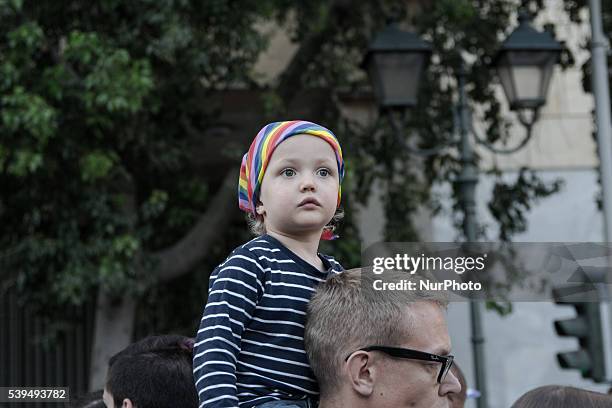 Gay Pride Parade 2016 in Athens, Grece, on 11 June 2016. The theme of this years Athens Pride Women are Made Not Born/Men are Made Not Born. The...