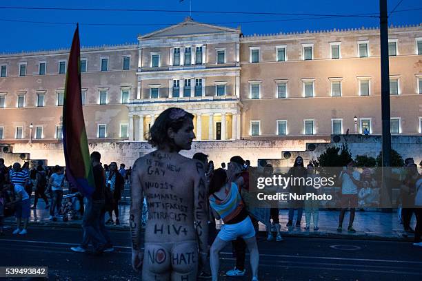 Gay Pride Parade 2016 in Athens, Grece, on 11 June 2016. The theme of this years Athens Pride Women are Made Not Born/Men are Made Not Born. The...