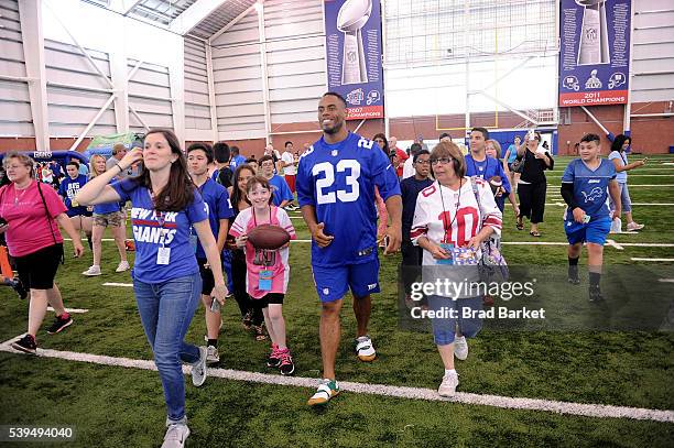 Rashad Jennings attends Nickelodeon and The New York Giants Host Tryouts for the "Triple Shot Challenge: Kids' Choice Sports $50,000 Perfect Pass...