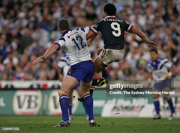 The NRL Rugby League Grand Final between The Sydney Roosters and Canterbury Bulldogs at Telstra Stadium Homebush on 3 October 2004. Bulldogs captain...