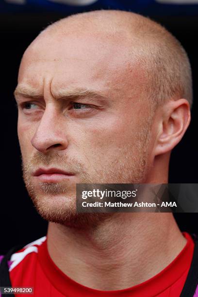 David Cotterill of Wales during the UEFA EURO 2016 Group B match between Wales and Slovakia at Stade Matmut Atlantique on June 11, 2016 in Bordeaux,...