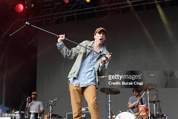 Bradford Cox of Deerhunter performs on day 1 of Field Day festival on June 11, 2016 in London, England.
