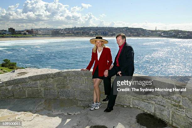 Peter King and his wife, Fiona Sinclair King on the Bronte/Bondi walk on 3 September 2004,before announcing his intentions that he will run as an...