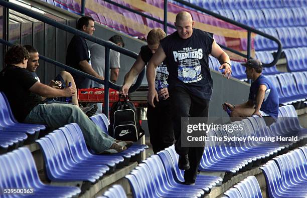 The Bulldogs at The Canterbury Leagues Club and Belmore Oval where a few of the players were having a BBQ the day after defeating the Sydney City...