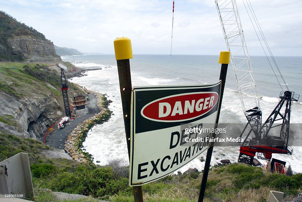 Progress of work to construct the Clifton to Coalcliff bridge on the New South W
