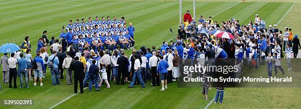 The Canterbury Bulldogs having their team photos taken at Belmore Oval where they also met some of their fans. They are preparing to play the Sydney...