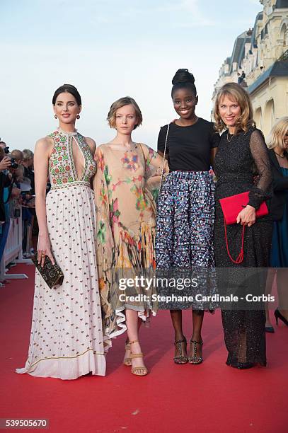 Actresses Frederique Bel, Karidja Toure, Diane Rouxel and Marianne Basler attend the 30th Cabourg Film Festival Closing Ceremony on June 11, 2016 in...