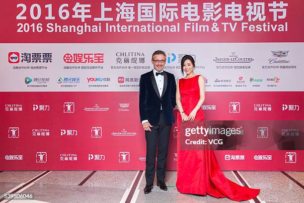 Actress Zhang Jingchu arrives for the red carpet of the 19th Shanghai International Film Festival at Shanghai Grand Theatre on June 11, 2016 in...