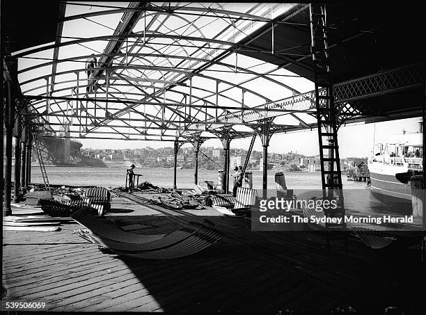 City railway workings in at Circular Quay in Sydney during January 1937. SMH NEWS Picture by T FISHER