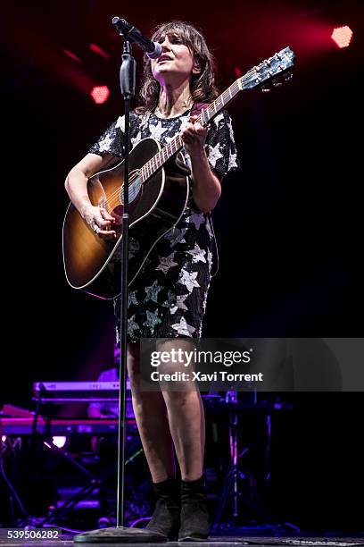 Eva Amaral of Amaral performs in concert at Sant Jordi Club during the Guitar BCN 2016 on June 11, 2016 in Barcelona, Spain.