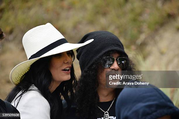 Meegan Hodges and Slash attend The Greater Los Angeles Zoo Association's 46th Annual Beastly Ball at Los Angeles Zoo on June 11, 2016 in Los Angeles,...