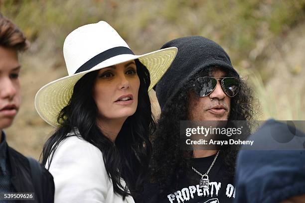 Meegan Hodges and Slash attend The Greater Los Angeles Zoo Association's 46th Annual Beastly Ball at Los Angeles Zoo on June 11, 2016 in Los Angeles,...