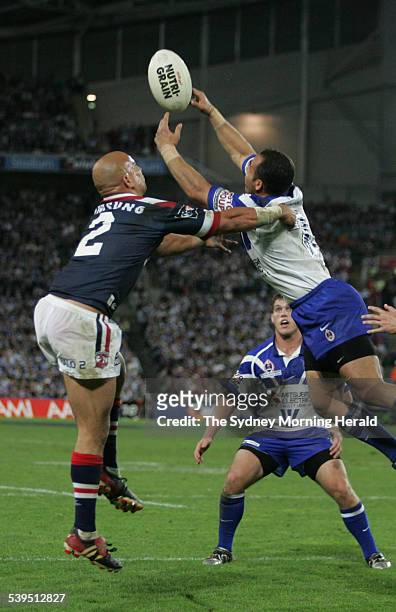 The NRL Grand Final between The Sydney Roosters and Canterbury Bulldogs at Telstra Stadium Homebush on 3 October 2004. Bulldogs player Hazem El Masri...