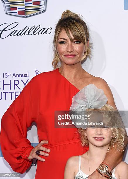 Actress Rebecca Gayheart-Dane and her daughter Billie Beatrice Dane arrive at the 15th Annual Chrysalis Butterfly Ball on June 11, 2016 in Brentwood,...