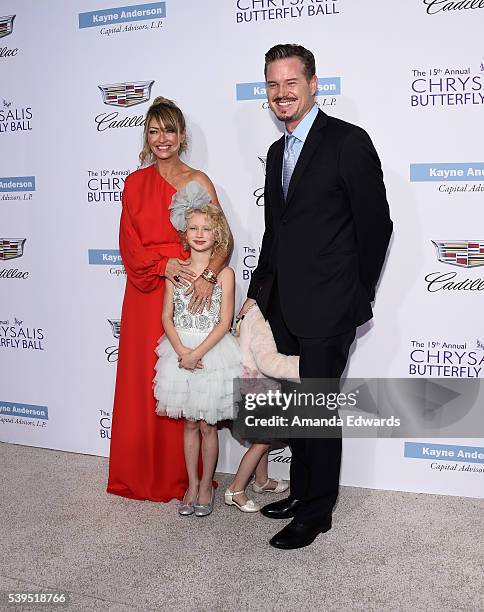 Actress Rebecca Gayheart-Dane, actor Eric Dane and their daughters Georgia Dane and Billie Beatrice Dane arrive at the 15th Annual Chrysalis...