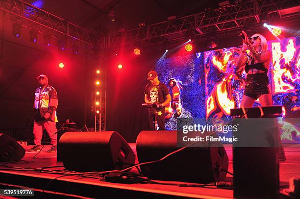 Recording artists Big Boi, Josh Carter and Sarah Barthel of Big Grams perform onstage at That Tent during Day 3 of the 2016 Bonnaroo Arts And Music...