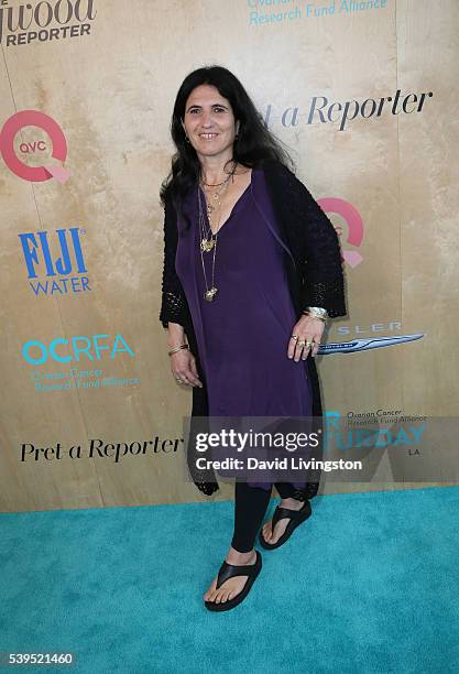 Jewelry designer Helen Ficalora attends the Ovarian Cancer Research Fund Alliance's 3rd Annual Super Saturday Los Angeles at Barker Hangar on June...