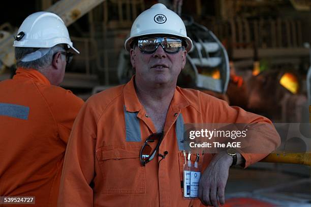 Andrew Michelmore, CEO of Western Mining at the Olympic Dam Mine in South Australia. Taken 22 November 2004 THE AGE BUSINESS Picture by MICHAEL...