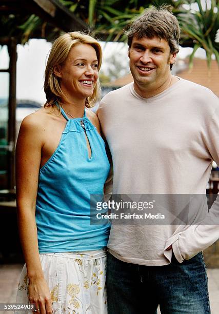 Leila McKinnon and David Gyngill, CEO Channel 9, at the Beach Hotel, Byron Bay on the eve of their wedding day, 10 December 2004. SHD Picture by...